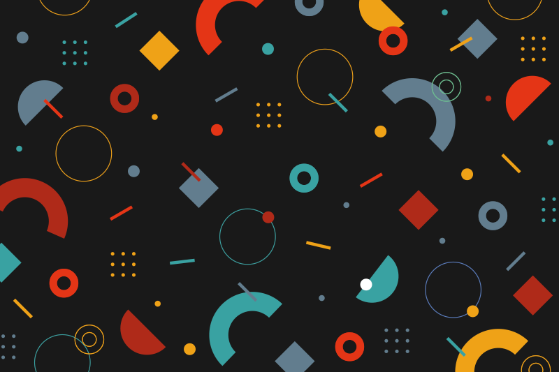 Individual mesa moderno patrón colorido geométrico - TenVinilo