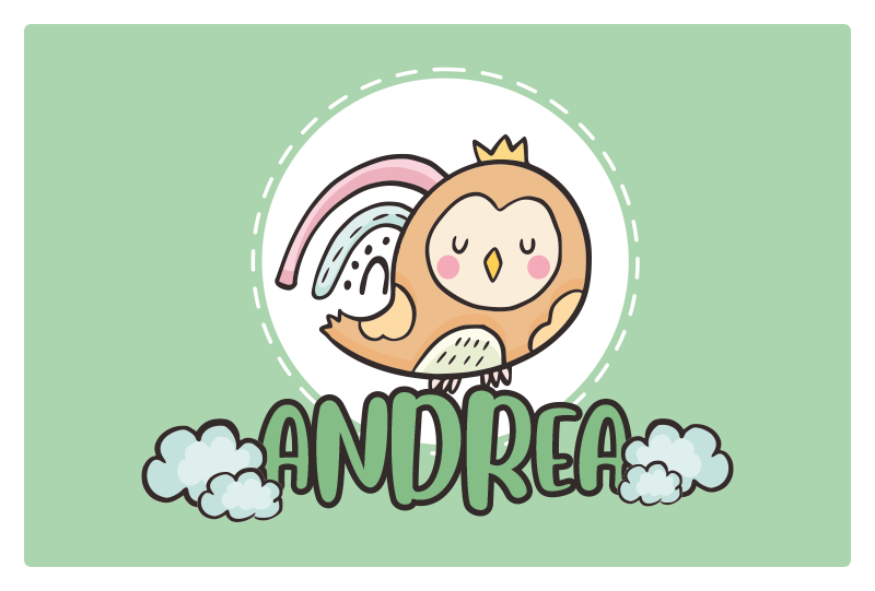 Individual mesa infantil búho adorable - TenVinilo