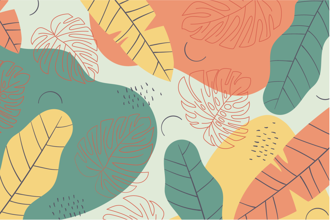 Mantel individual moderno Hojas de colores - TenVinilo