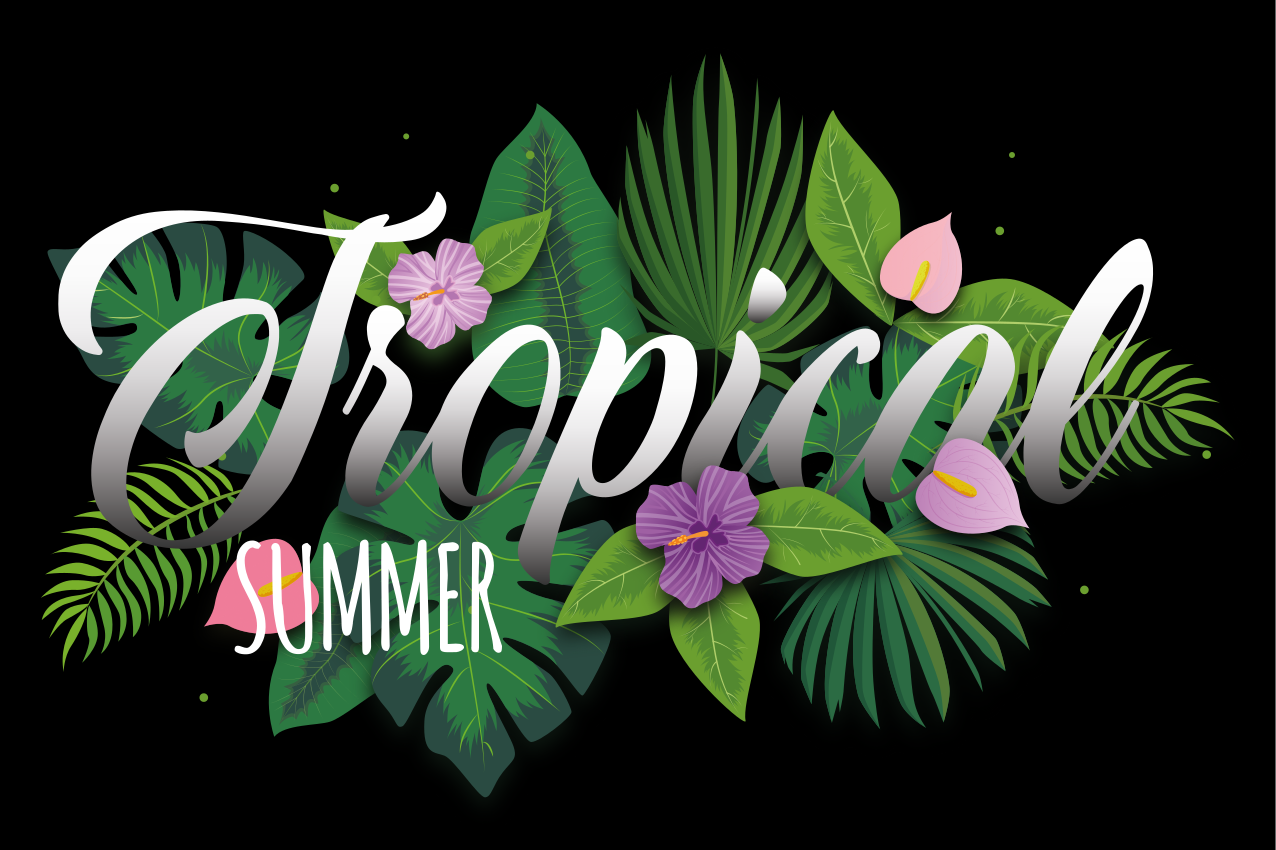 Individual mesa original ambiente tropical verano - TenVinilo