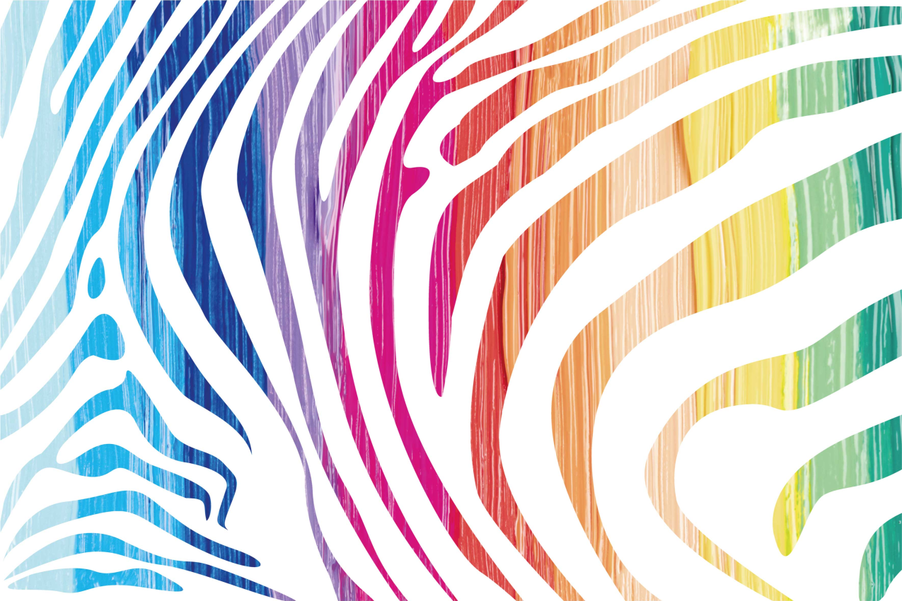 Individual mesa original rayas de cebra coloridas - TenVinilo