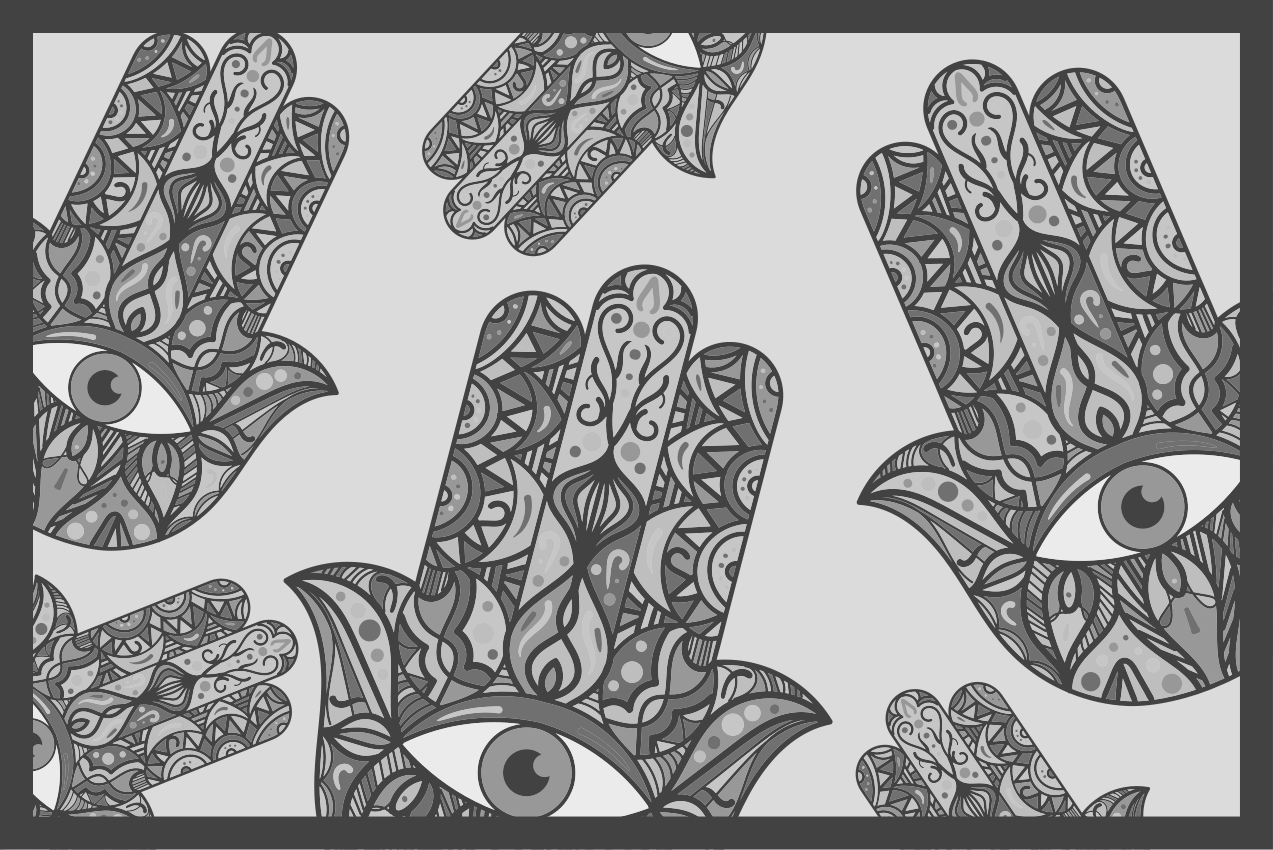 Individual mesa original patrones de manos intrincados - TenVinilo