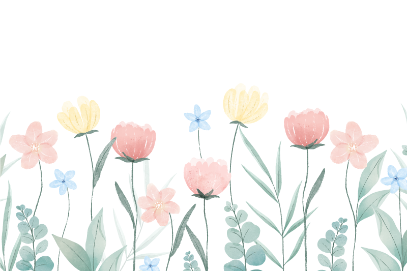 Individual mesa original arreglo floral colorido - TenVinilo