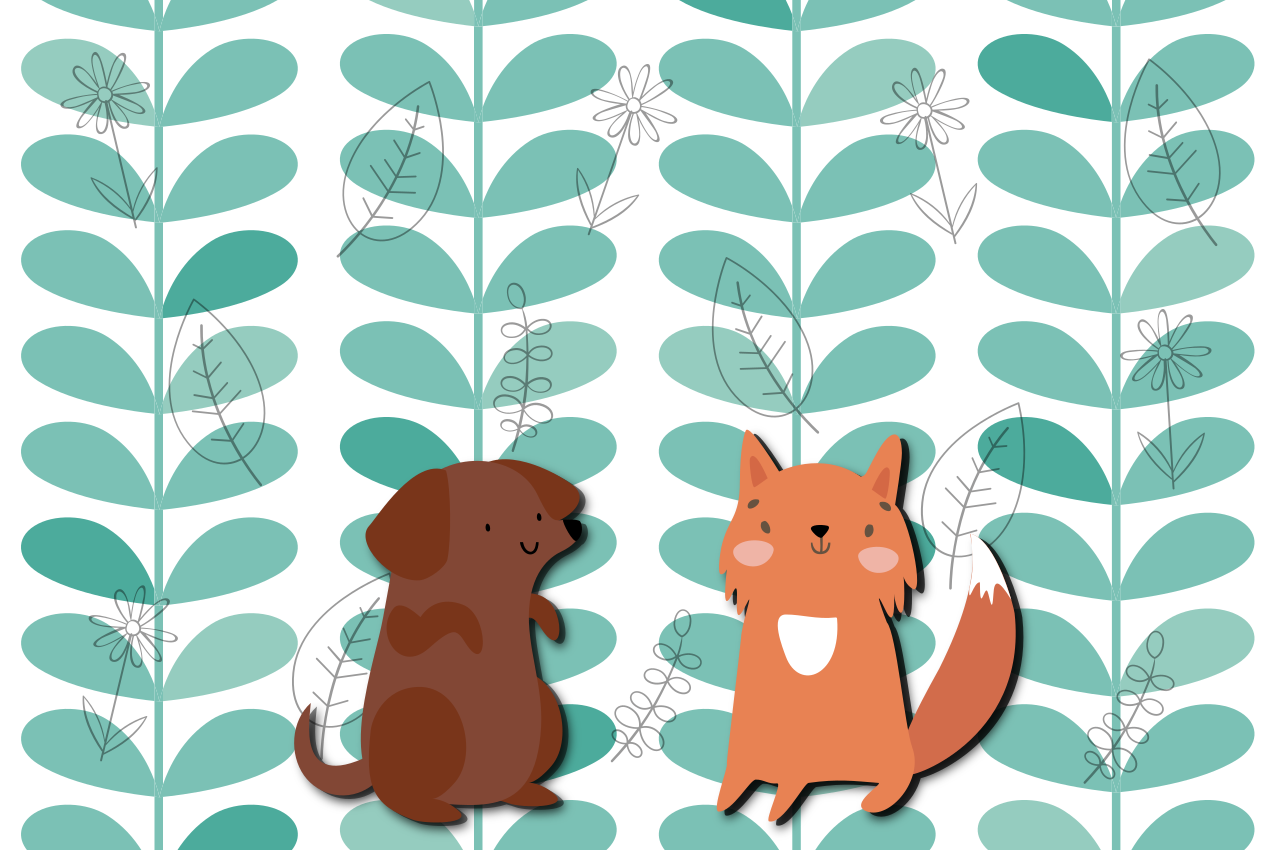 Individual mesa infantil compañeros animales lindos - TenVinilo