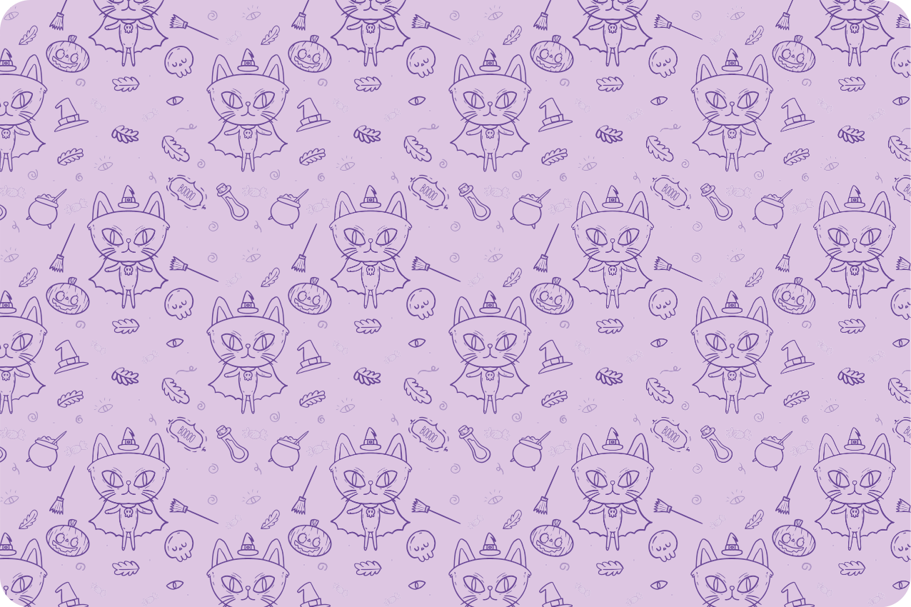 Mantel individual moderno Dibujos animados de gato bruja - TenVinilo