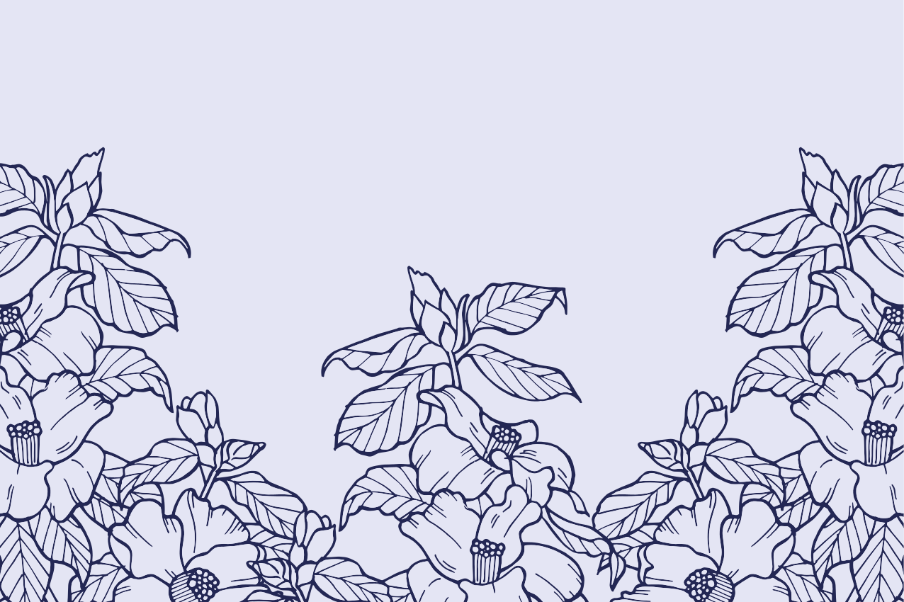 Individual mesa original patrón de borde floral - TenVinilo