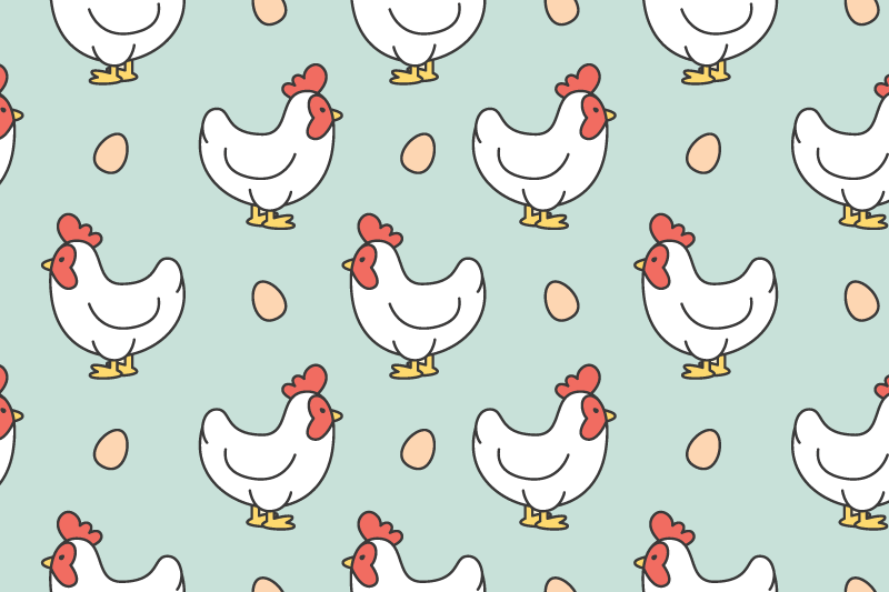 Individual mesa infantil patrones de gallinas juguetonas - TenVinilo