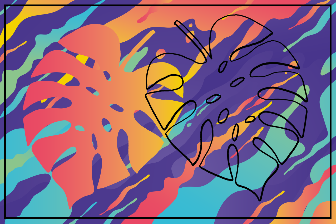 Individual mesa original patrón de hojas coloridas - TenVinilo