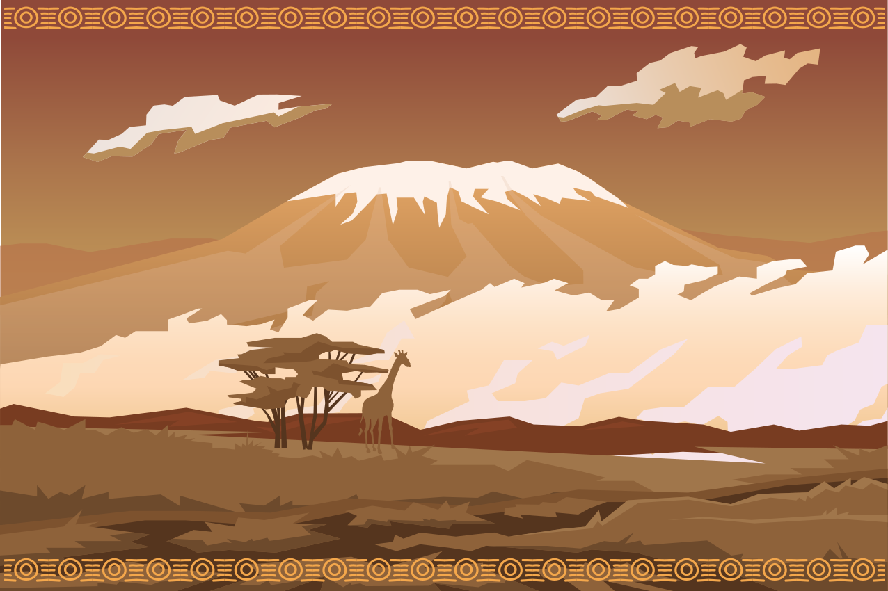 Manteles individuales de vinilo kilimanjaro brown landscape - TenVinilo