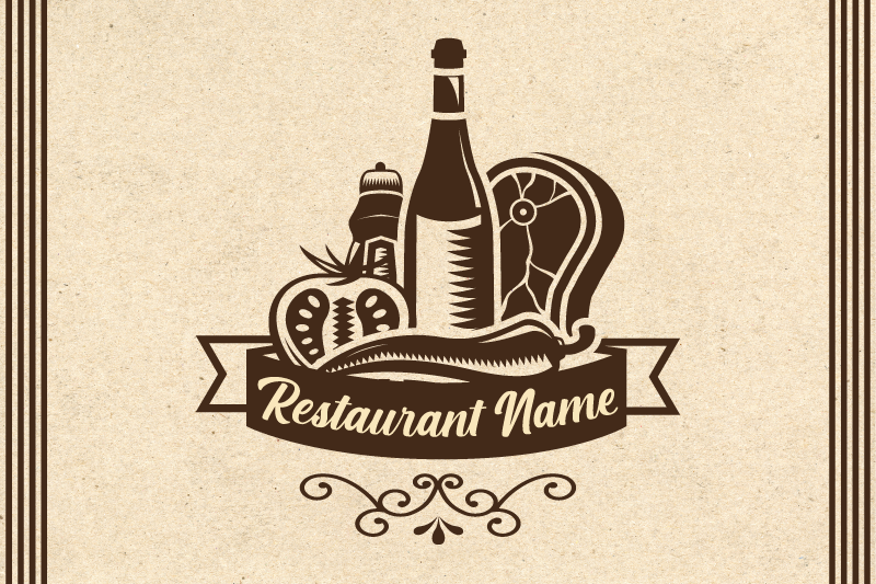 Mantel individual restaurante Nombre personalizable con vajilla - TenVinilo