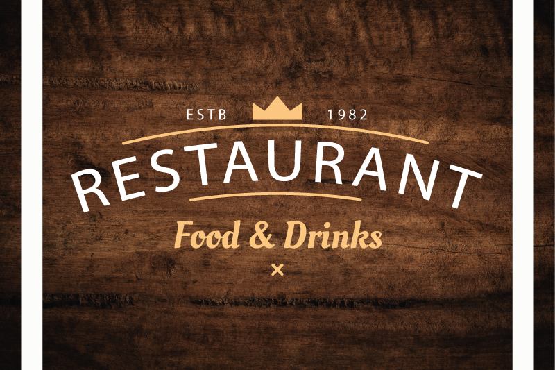 Mantel individual restaurante Fondo marrón con nombre - TenVinilo