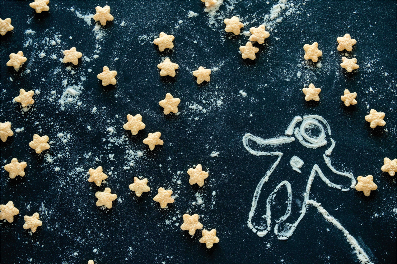 Individual mesa infantil escena de estrellas astronauta - TenVinilo