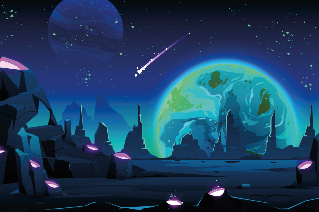 Individual mesa moderno paisaje cósmico - TenVinilo