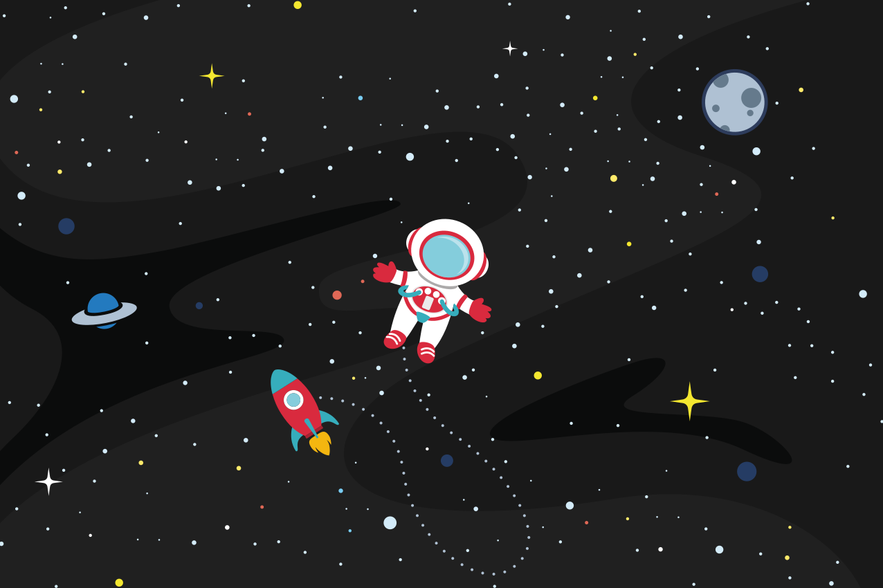 Individual mesa infantil astronauta y cohete - TenVinilo