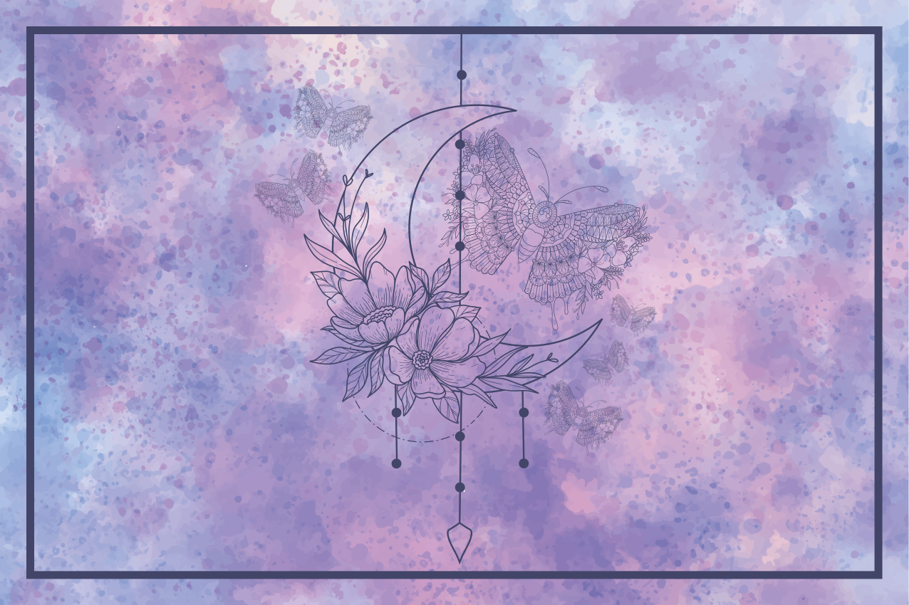 Individual mesa original diseño floral luna - TenVinilo