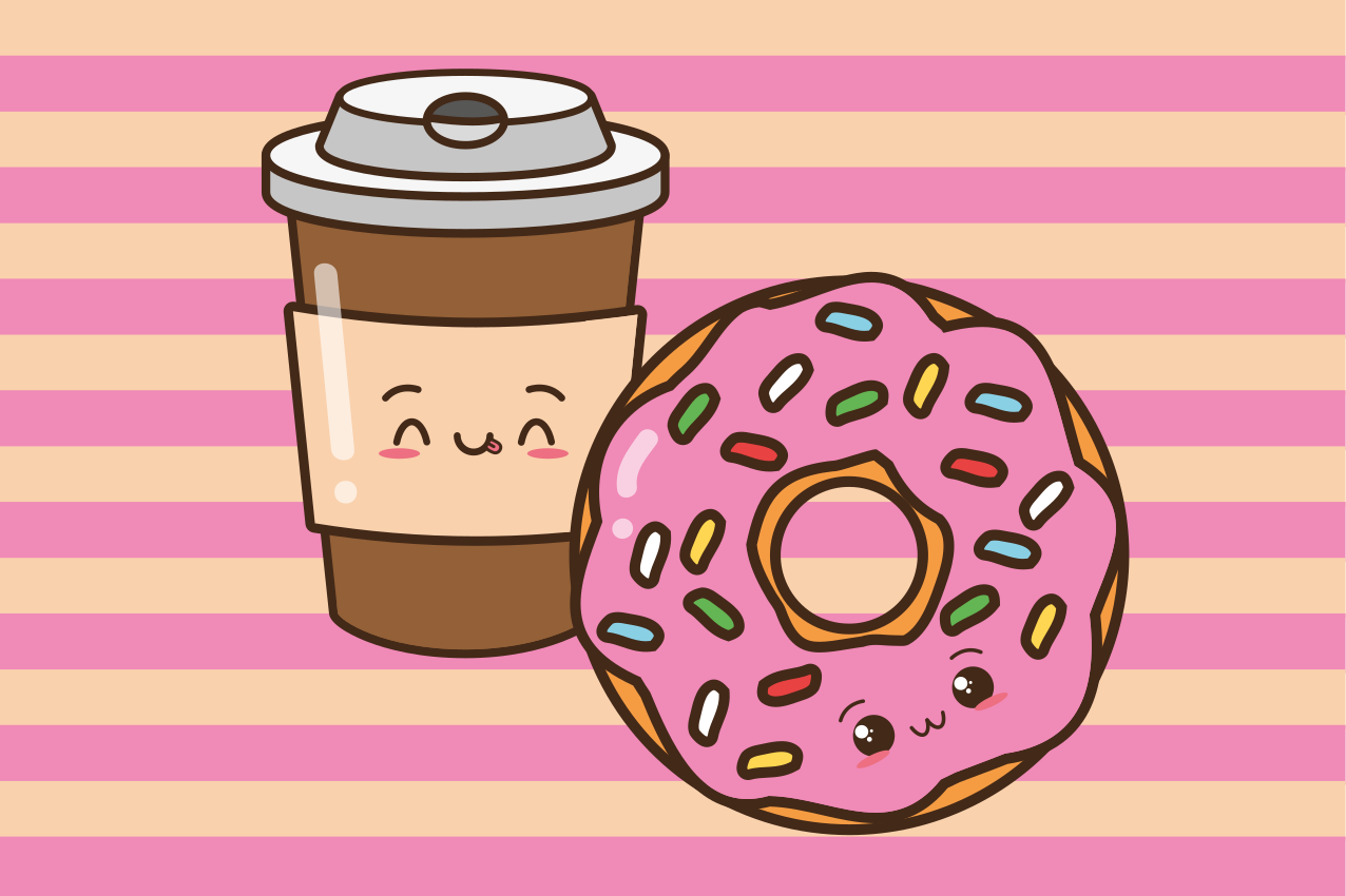 Individual mesa infantil donut de café lindo - TenVinilo
