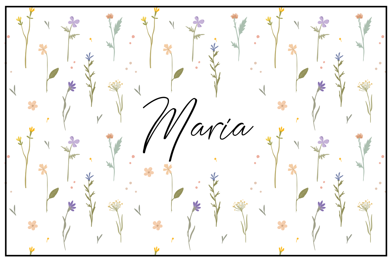 Mantel individual personalizable Jardín de flores de colores - TenVinilo