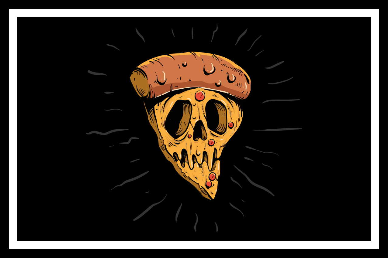 Mantel individual original Pizza calavera estilo graffiti - TenVinilo