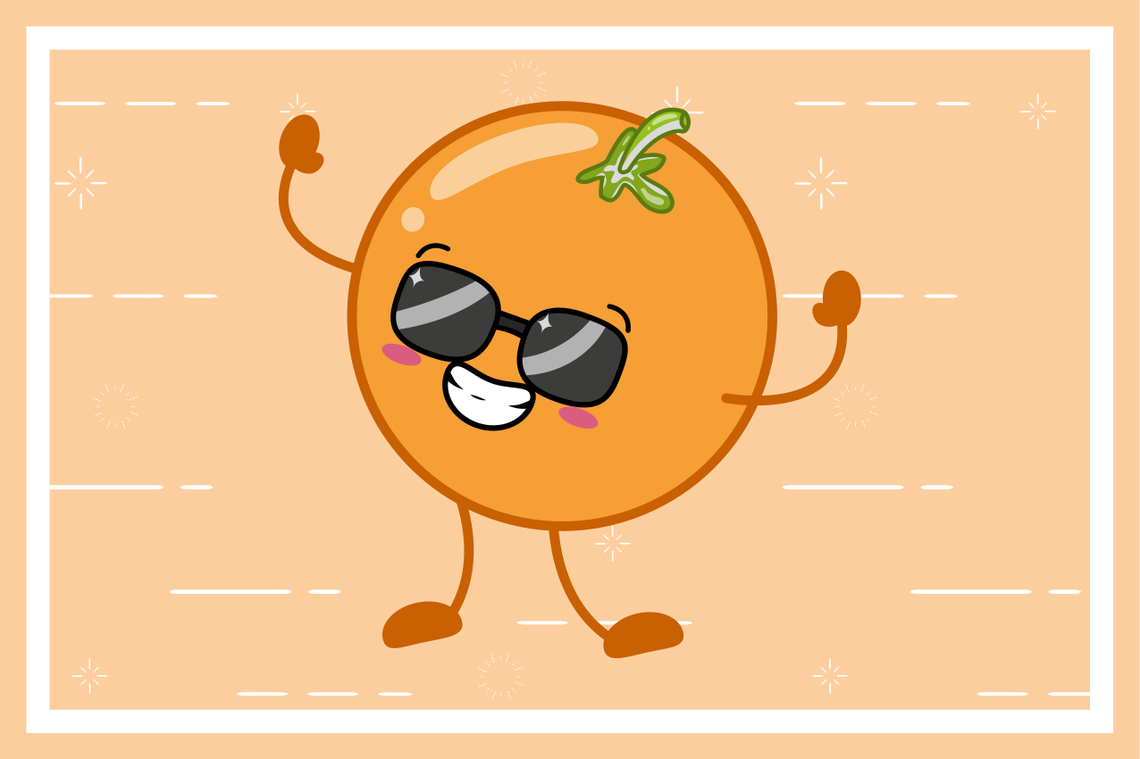 Individual mesa infantil personaje naranja feliz - TenVinilo