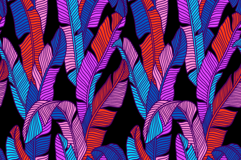 Individual mesa patrón motivos de hojas coloridas - TenVinilo