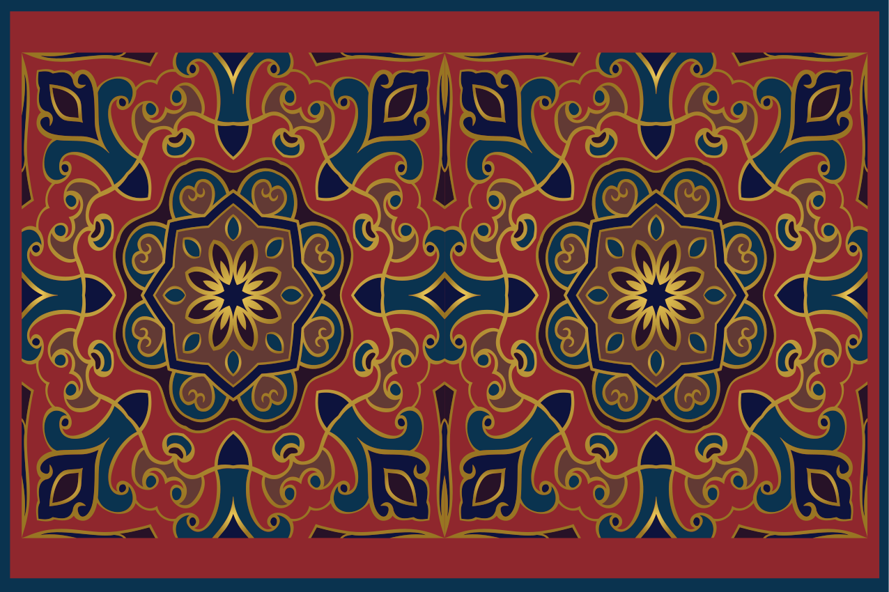 Individual mesa original arreglo floral intrincado - TenVinilo