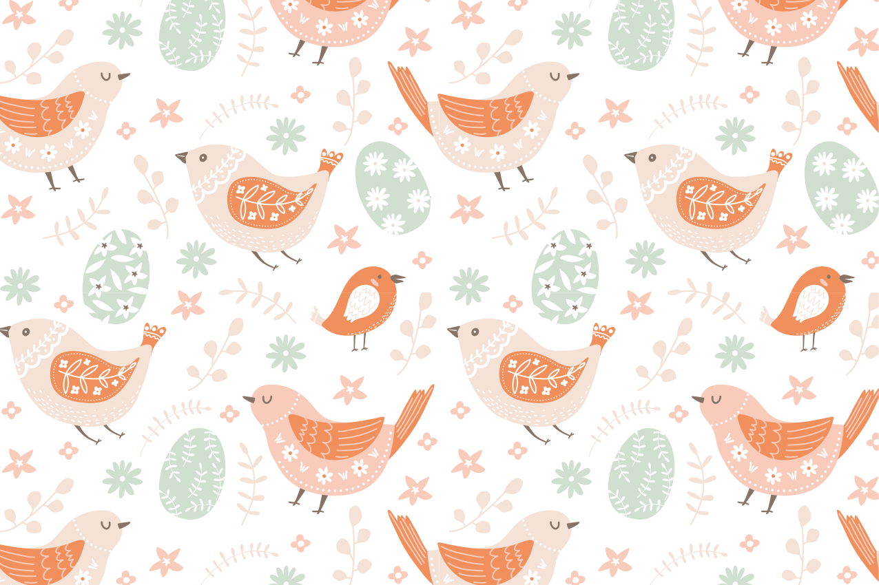 Individual mesa infantil patrones de aves encantadoras - TenVinilo