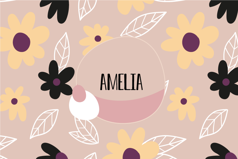 Individual mesa infantil estampado botánico personalizado - TenVinilo