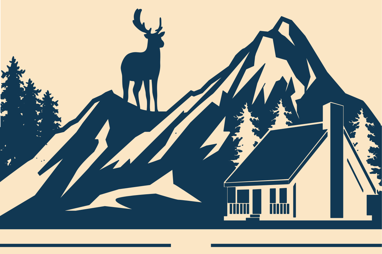 Individual mesa original paisaje de montañas grandes - TenVinilo