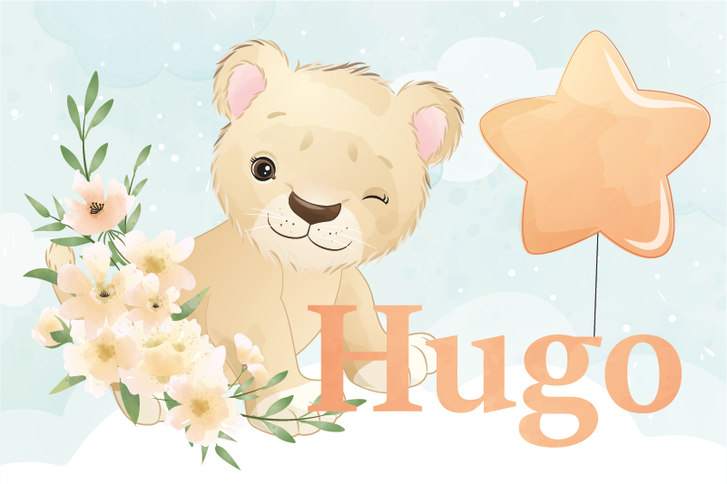 Individual mesa infantil gráfico de león alegre - TenVinilo