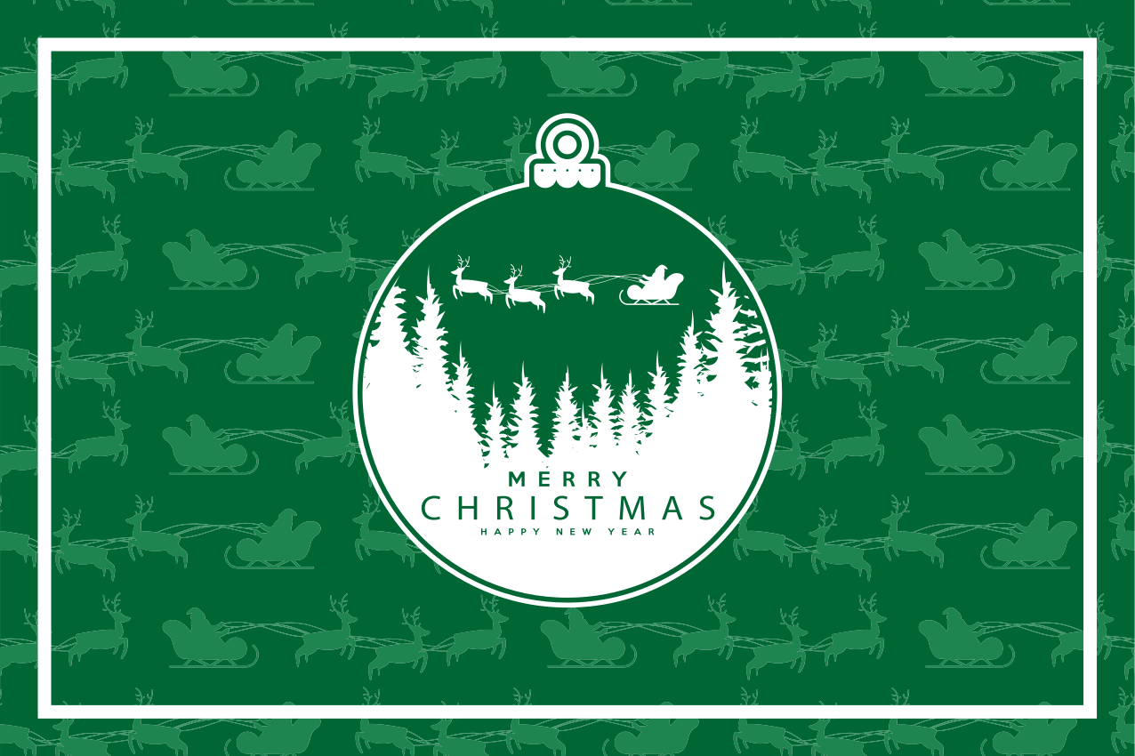 Individual mesa navideño escena de adornos navideños - TenVinilo