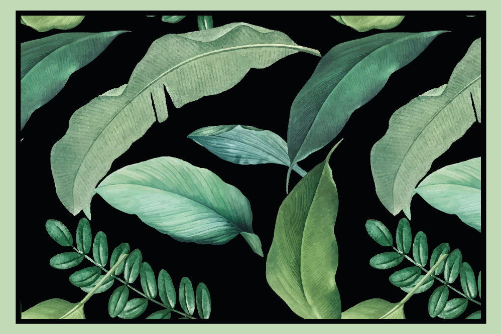 Individual mesa patrón creación de motivo hoja - TenVinilo