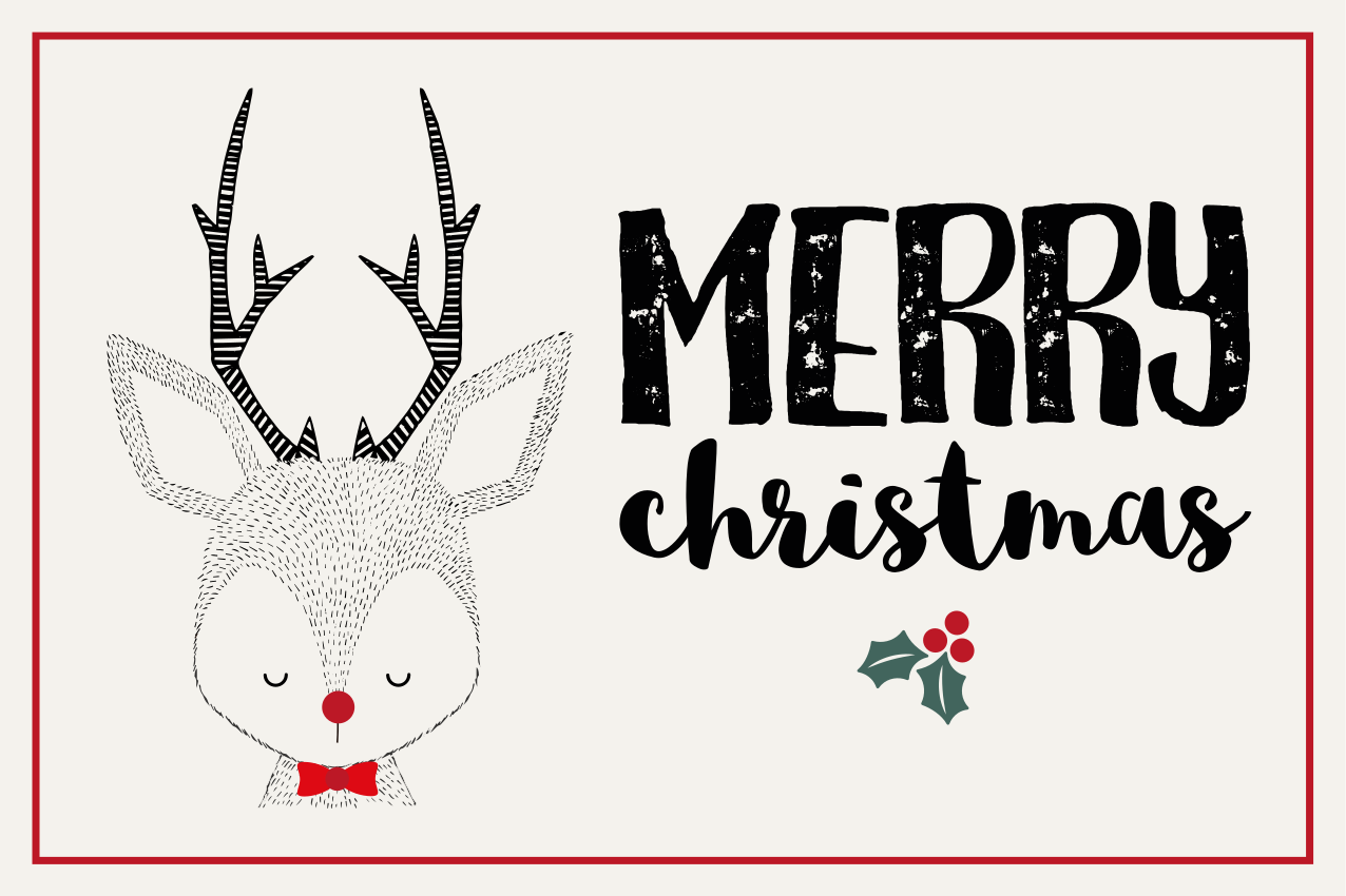 Mantel individual navideño Feliz navidad con amigos renos - TenVinilo