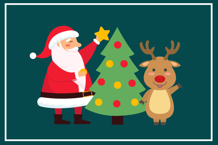 Individual mesa navideño santa y renos - TenVinilo