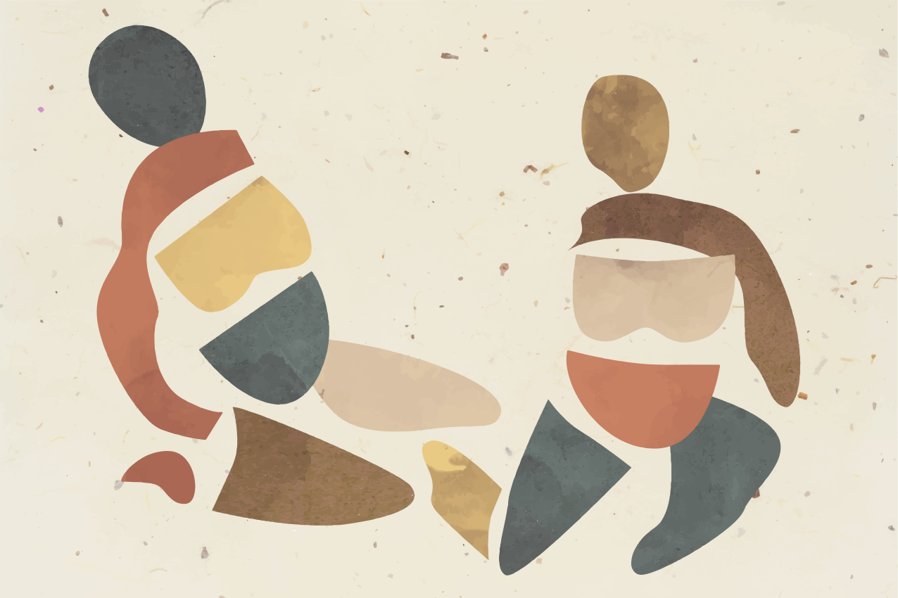 Mantel individual moderno Figuras abstractas matiz otoñal - TenVinilo