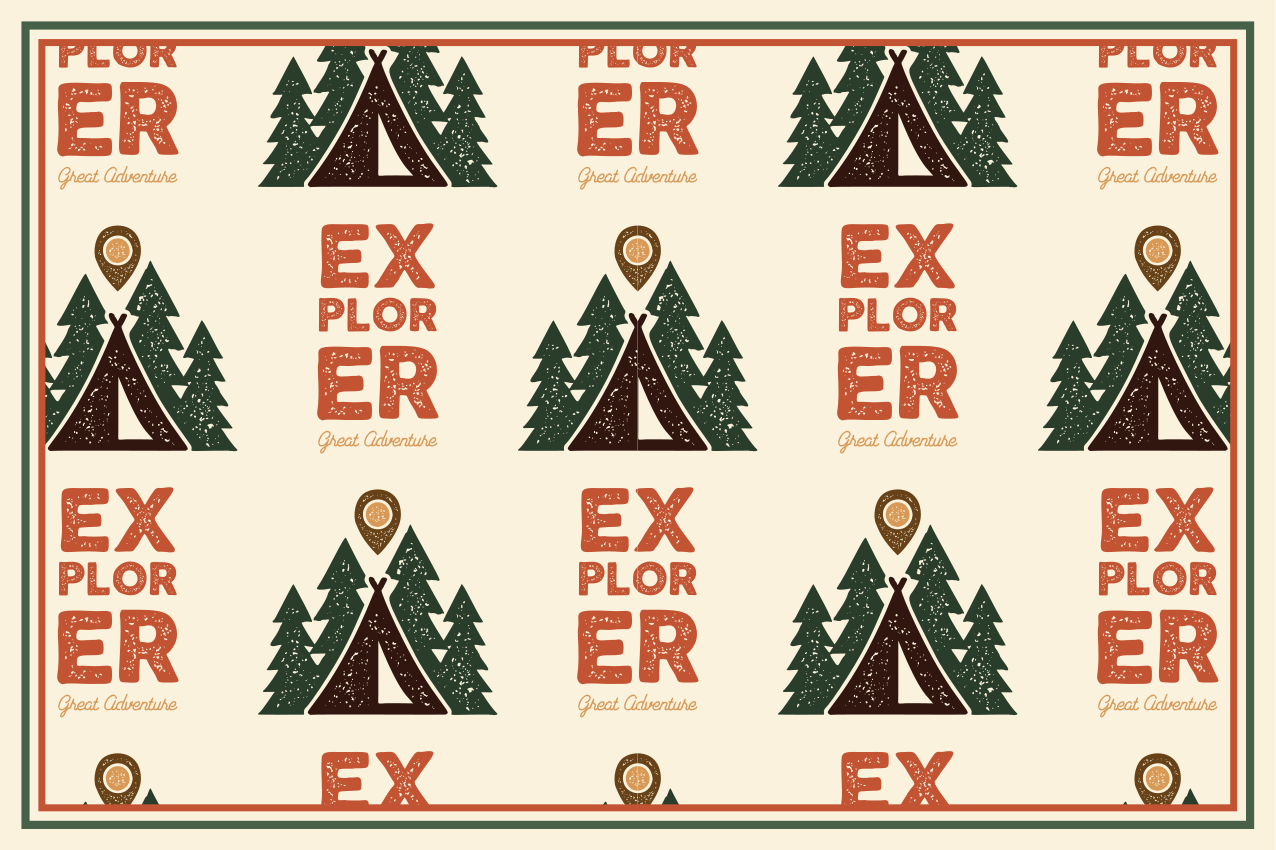 Individual mesa original patrón aventura explorador - TenVinilo