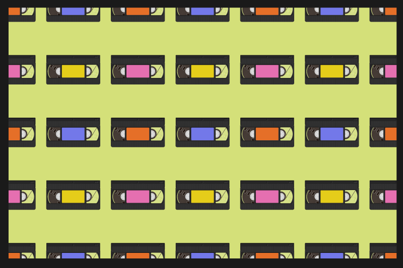 Individual mesa original patrón de cinta de video colorido - TenVinilo