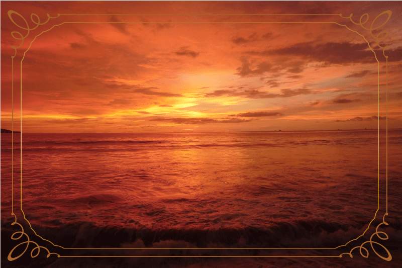 Individual mesa moderno vista mar al atardecer - TenVinilo