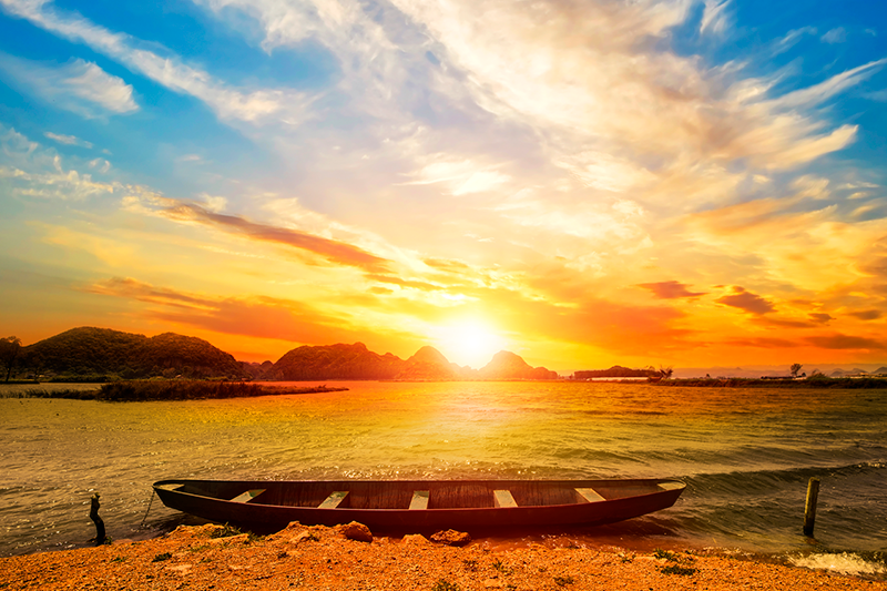Mantel individual original Naranja puesta de sol colores estético - TenVinilo