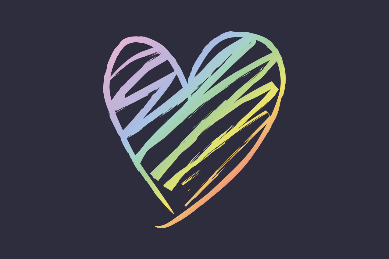 Individual mesa original corazón colorido - TenVinilo