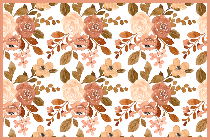 Mantel individual elegante Elegantes flores de color rosa pastel - TenVinilo