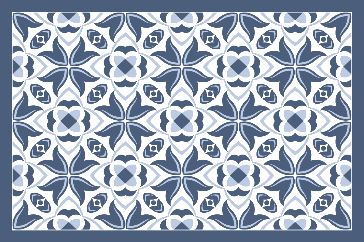 Individual mesa patrón motivo botánico sofisticado - TenVinilo