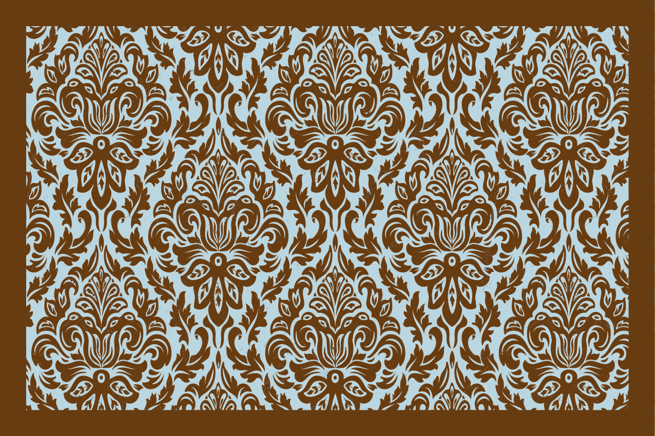 Individual mesa patrón emblema de flor intrincada - TenVinilo