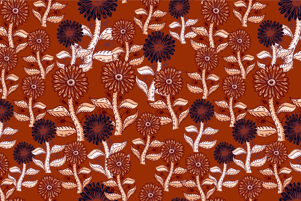 Individual mesa original vajilla con estampado floral - TenVinilo