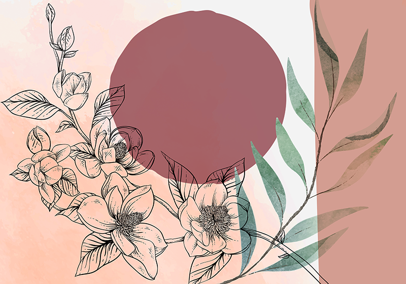 Individual mesa moderno acento floral minimalista - TenVinilo