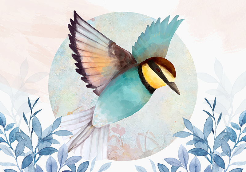 Individual mesa original arte aviar vibrante - TenVinilo