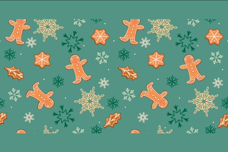 Individual mesa navideño patrones de galletas de jengibre - TenVinilo
