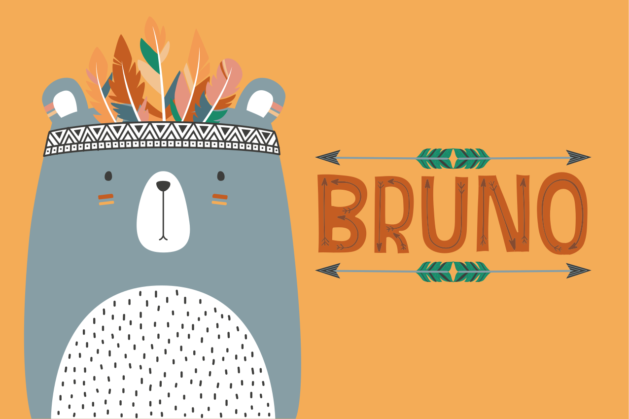 Individual mesa infantil ilustración oso tierno - TenVinilo