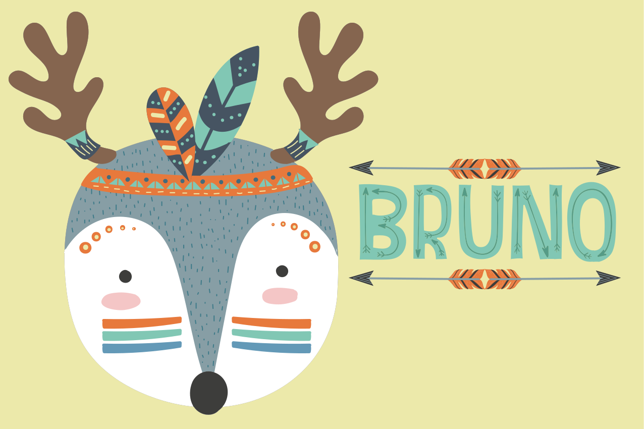 Individual mesa infantil cara de reno linda - TenVinilo