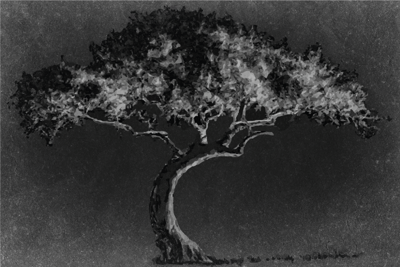 Individual mesa patrón silueta de árbol artístico - TenVinilo