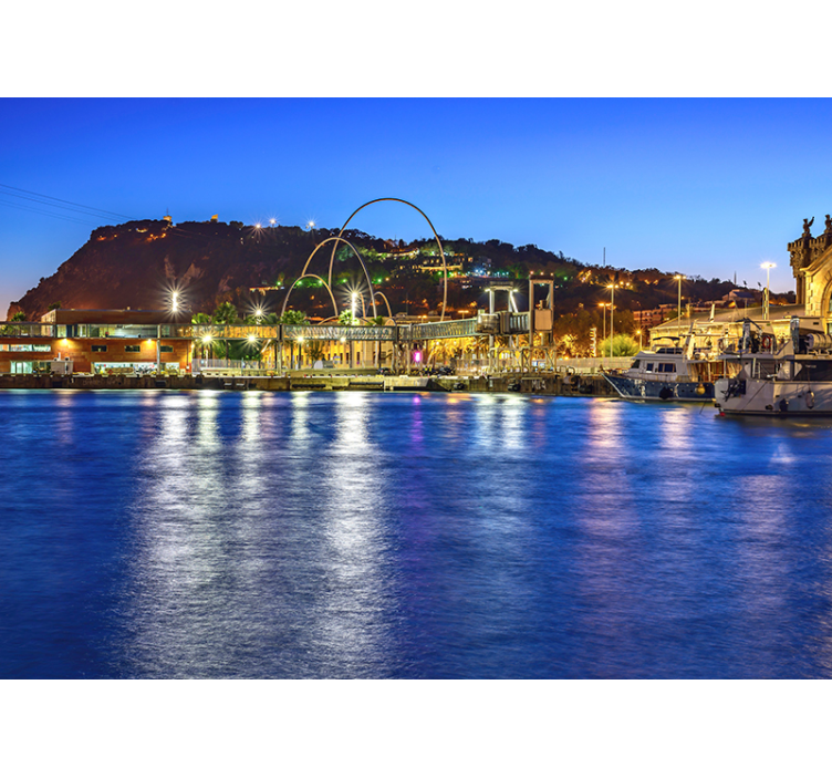 Fotomural Barcelona atardecer Montjuic - TenVinilo